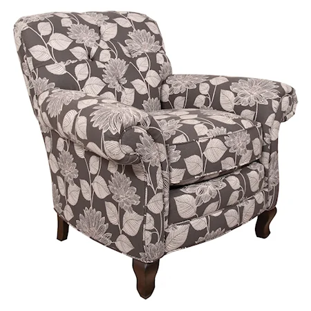 Chair with Tufted Back and Rolled Arms